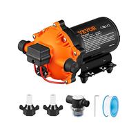VEVOR Water Diaphragm Pump, 12V DC, 5.5 GPM Flow, 70 PSI Rated Pressure (40-100 PSI Adjustable), 1/2" MNPT Self Priming Sprayer Pump with Pressure Switch for RV Camper Marine Boat Lawn, FCC Certified