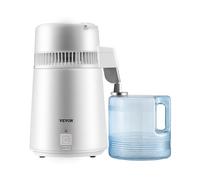 VEVOR Water Distiller, 1.1 Gal Distilled Water Machine, 750W Pure Water Distilling w/BPA Free Plastic Container, Water Distillation Kit w/Button, Countertop Distilled Water Maker for Home, White