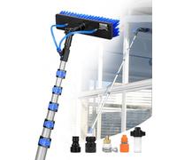 VEVOR Water Fed Pole Kit, 11m Solar Panel Cleaning Pole with Extendable Handle, 180° Rotatable Brush Head & 20m Hose, Household & Outdoor Window Cleaner Tool for Caravan Solar Panel Deck