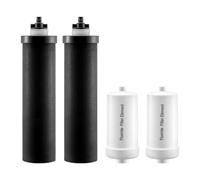 VEVOR Water Filters Replacement, Purification Elements, Replacement Filters, Gravity Water Filter System, Compatible with Most Brands, Pack of 4 (2 Activated Carbon Filter + 2 Defluorination Filter)
