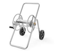 VEVOR Water Hose Carts Mobile Tools with Wheels, Heavy Duty Powder-Coated Steel Outdoor Planting for Garden, Yard, Lawn, Stainless Steel, Silver Gray, 176ft