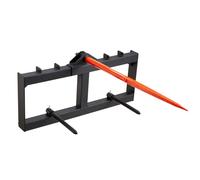 VEVOR WBS-012 Bale 1600lbs Loading Capacity, Skid Steer Loader Tractor 2pcs 17.5" Stabilizer Spears, Quick Attach Spike Forks, Black, Square Type, 49"+217.5"