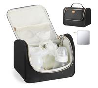 VEVOR Wearable Breast Pump Bag, Breast Feeding Bag with Waterproof Mat, Fits for M5/M6, Pumping Accessories & Breastmilk Storage, Portable Pump Carrying Case for Work, Travel & Family Use, Black