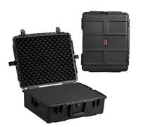 VEVOR Weatherproof Hard Case, Heavy Duty Protective Dry Box Case with Pre-Cut Foam, and Retractable Pull Handles for Travel, Hunting, Military, Tactical, IP67 Waterproof Case for Cameras (56.1x37x26)
