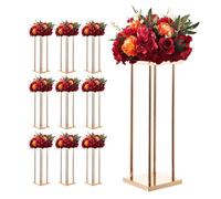 Vevor Wedding Flower Stand, 10Pcs 23.62-Inch Column Flower Stand, Floral Stands With Metal Laminate, Cylindrical Cubic
