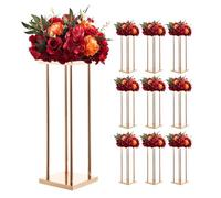 VEVOR Wedding Flower Stand, 10PCS 23.62-inch Column Flower Stand, Floral Stands with Metal Laminate, Cylindrical Cubic Floral Display Rack for Wedding
