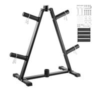 VEVOR Weight Plate Rack, A Frame Weight Plate Tree for 2-Inch Weight Plates, Standard Weight Plate Tree, 300 lbs Load Capacity Weight Storage Holder, Home Gym Barbell Rack Storage Stand, Black