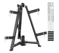 VEVOR Weight Plate Rack, Weight Plate Tree for 2-Inch Weight Plates, Standard Weight Plate Tree, 300 lbs Load Capacity Weight Storage Holder, Home Gym Barbell Rack Storage Stand, Black