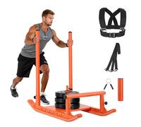 VEVOR Weight Sled, Steel Power Sled, Fitness Strength Training Sleds for Athletic Exercise Speed Improvement, Workout Fitness Equipment with Handle, Compatible with 25/51 mm Weight Plates, Orange