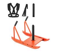 VEVOR Weight Sled, Steel Power Sled, Fitness Strength Training Sleds for Athletic Exercise Speed Improvement, Workout Fitness Equipment with Handle, Compatible with 25/51 mm Weight Plates, Orange