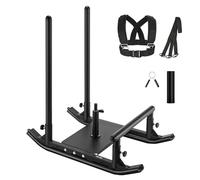 VEVOR Weight Sled, Steel Power Sled, Fitness Strength Training Sleds for Athletic Exercise Speed Improvement, Workout Fitness Equipment with Handle, Compatible with 25/51 mm Weight Plates, Black