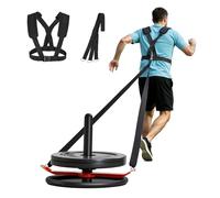 VEVOR Weight Sled, Steel Power Sled, Fitness Strength Training Sleds for Athletic Exercise Speed Improvement, Workout Fitness Equipment with Harness, Compatible with 51 mm Weight Plate, Orange & Black
