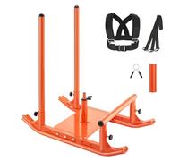 VEVOR Weight Sled, Steel Power Sled, Fitness Strength Training Sleds for Athletic Exercise Speed Improvement, Workout Fitness Equipment with Handle, Compatible with 25/51 mm Weight Plates, Orange