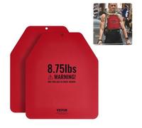 VEVOR Weight Plates, 8.75 LB Pairs, Premium Steel, Red, Weight Plates, Weighted Plates for Vests, Strength Training, Running, Fitness, Heavy Workouts
