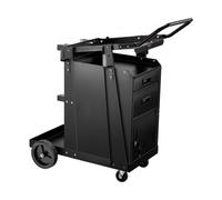 VEVOR Welding Cart, 2 Drawers Welder Cart Heavy Duty with Anti-Theft Lockable Cabinet, 350LBS Static Weight Capacity, 360° Swivel Wheels, Tank Storage Safety Chains for MIG TIG Welder, Plasma Cutter