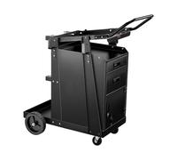 VEVOR Welding Cart, 2 Drawers Welder Cart Heavy Duty with Anti-Theft Lockable Cabinet, 350LBS Static Weight Capacity, 360° Swivel Wheels, Tank Storage Safety Chains for MIG TIG Welder, Plasma Cutter