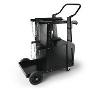 VEVOR Welding Cart, 2-Tier Heavy Duty Welder Cart with Anti-Theft Lockable Cabinet, 120.2 kg Weight Capacity, 360° Swivel Wheels, Tank Storage Safety