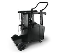 VEVOR Welding Cart, 2-Tier Heavy Duty Welder Cart with Anti-Theft Lockable Cabinet, 265LBS Weight Capacity, 360° Swivel Wheels, Tank Storage Safety Chains, Welding Cabinet for TIG, ARC, Plasma Cutter