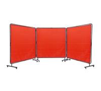 VEVOR Welding Screen with Frame, 1.8 x 1.8 m 3 Panel Welding Curtain Screens, Flame-Resistant Vinyl Welding Protection Screen on 12 Swivel Wheels (6 L