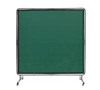 VEVOR Welding Screen with Frame, 6' x 6' Welding Curtain Screen, Flame-Resistant Vinyl Welding Protection Screen on 4 Swivel Wheels (2 Lockable), Moveable & Professional for Workshop/Industrial, Green