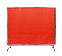 VEVOR Welding Screen with Frame, 1.83 x 2.44 m Welding Curtain Screen, Flame-Resistant Vinyl Welding Protection Screen on 4 Swivel Wheels (2 Lockable)