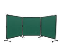 VEVOR Welding Screen with Frame, 182.9 cm x 182.9 cm 3 Panel Welding Curtain Screens, Flame-Resistant Vinyl Welding Protection Screen on 12 Swivel Whe