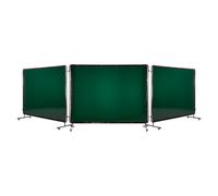 VEVOR Welding Screen with Frame, 3-Panel 6 x 8 FT Welding Curtain Screen, Flame-Resistant Vinyl Safety Protection Screens with 12 Wheels & 6-Level UV Protection for Workshop/Industrial Use, Dark Green