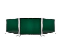 VEVOR Welding Screen with Frame, 3-Panel 6 x 8 FT Welding Curtain Screen, Flame-Resistant Vinyl Safety Protection Screens with 12 Wheels & 6-Level UV Protection for Workshop/Industrial Use, Dark Green