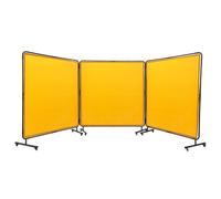 VEVOR Welding Screen with Frame, 6' x 6' 3 Panel Welding Curtain Screens, Flame-Resistant Vinyl Welding Protection Screen on 12 Swivel Wheels (6 Locka