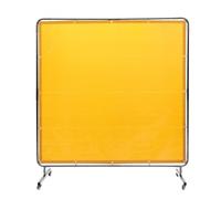 VEVOR Welding Screen with Frame, 6' x 6' Welding Curtain Screen, Flame-Resistant Vinyl Welding Protection Screen on 4 Swivel Wheel (2 Lockable), Moveable & Professional for Workshop/Industrial, Yellow