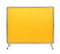 VEVOR Welding Screen with Frame, 6' x 8' Welding Curtain Screen, Flame-Resistant Vinyl Welding Protection Screen on 4 Swivel Wheel (2 Lockable), Moveable & Professional for Workshop/Industrial, Yellow