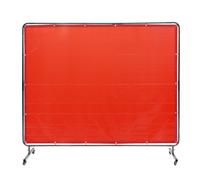 VEVOR Welding Screen with Frame 6' x 8' Welding Curtain Screen on 4 Wheels Red