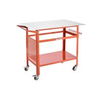 VEVOR Welding Table, 40" x 24" Welding Workbench Table with 800LBS Static Weight Capacity, Movable Steel Work Bench with 4 Wheels (2 with Brake), Double-Layer Storage Board and 5/8-inch Fixture Holes