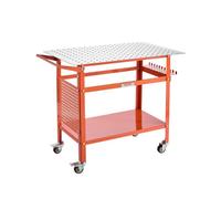 VEVOR Welding Table, 40" x 24" Welding Workbench Table with 800LBS Static Weight Capacity, Movable Steel Work Bench with 4 Wheels (2 with Brake), Double-Layer Storage Board and 5/8-inch Fixture Holes