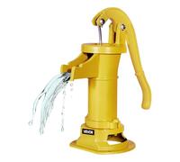 VEVOR Well Hand Pitcher Pump, 25 ft Maximum Lift, Antique Cast Iron Manual Hand Water Pump, NPT 1-1/4 in Connection, Easy Installation, Old Fashioned for Outdoor Garden, Pond, Backyard, Farm, Yellow