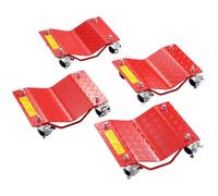 VEVOR Wheel Dolly, 8000 lbs Capacity Heavy-Duty Steel Car Mover, Wheel Dolly Car Tire Stake Set with Brakes, Vehicle Moving Cart Moving Cars, Trucks, Trailers, Motorcycles, and Boats, Set of 4, Red