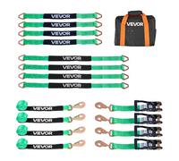 VEVOR Wheel Tie Down Strap Mounting Strap (50.8 x 2438.4 mm) with Spring Hook & 4540 kg Tensile Strength & 1512 kg Load Capacity, Motorcycle Tension System Wheel Lock Strap Tire Belt for SUVs Trailers