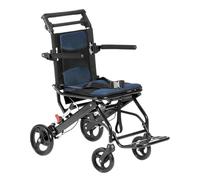 VEVOR Wheelchair, Aluminum Alloy Ultra-Lightweight Transport Chair for Adults, Foldable Cabin Wheelchair with Flip-Back Desk-Length Arms, Self-Locking Brake, 15.75-Inch Wide Seat, 220lbs Load