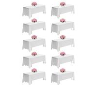 VEVOR White Tablecloths for Rectangle Tables, 10 Pack, 70 x 120 Inches, Reusable and Machine Washable Table Clothes, Wrinkle-Resistant Polyester Fabric Table Covers for Wedding, Party, Banquet
