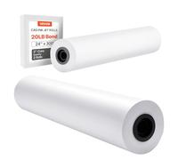 VEVOR Wide Format Paper, 24 in x 300 ft Plotter Roll, 2 Rolls CAD Bond Rolls with 2 in Core, 20 LB Bond Paper Rolls, Ideal for CAD Drawings, Engineering Plans, GIS Maps, and Architectural Designs