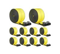 VEVOR Truck Straps Winch Straps 4"x40' with Flat Hook for Towing 10 Pack Yellow
