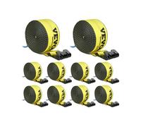 VEVOR Winch Straps, 10.2 cm x 9.1 m, 2722 kg Load Capacity, 8165 kg Break Strength, Truck Straps with Flat Hook, Flatbed Tie Downs Cargo Control for T