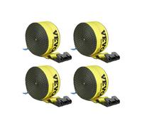 VEVOR Winch Straps, 10.2 cm x 9.1 m, 2722 kg Load Capacity, 8165 kg Break Strength, Truck Straps with Flat Hook, Flatbed Tie Downs Cargo Control for T