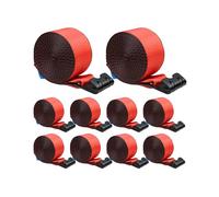 VEVOR Winch Straps, 10.2 cm x 9.1 m, 2722 kg Load Capacity, 8165 kg Breaking Strength, Truck Straps with Flat Hook, Flatbed Tie Downs Cargo Control fo