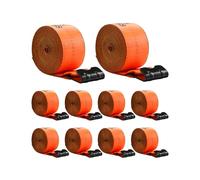 VEVOR Winch Straps, 4 in x 30 ft Truck Straps with Flat Hook, 10 Pack Heavy Duty Trailer Straps with 18000 lbs Break Strength, Cargo Tie-Down Straps, for Flatbeds, Trucks, Trailers, Farms & Rescues