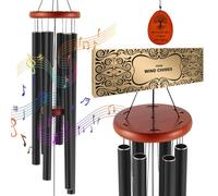 VEVOR 1042 mm, Deep Tone 6 Tubes, Unique Memorial Anniversary, Amazing Outdoor Decor for Your Patio, Porch, Garden and Backyard, Black, Large 41inch Wind Chimes