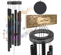 VEVOR Wind Chimes for Outside, 1473 mm, Deep Tone Wind Chimes with 6 Tubes, Unique Large Memorial Wind Chimes for Anniversary, Amazing Outdoor Decor for Your Patio, Porch, Garden and Backyard, Black