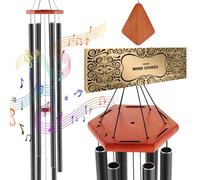 VEVOR Wind Chimes for Outside, 1524 mm, Deep Tone Wind Chimes with 6 Tubes, Unique Large Memorial for Anniversary, Amazing Outdoor Decor for Your Patio, Porch, Garden and Backyard, Black