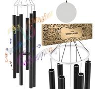 VEVOR 1677 mm, Deep Tone 6 Tubes, Unique Large Memorial Wind Chimes for Anniversary, Amazing Outdoor Decor for Your Patio, Porch, Garden and Backyard, Black
