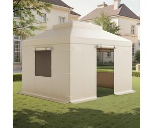 VEVOR Winter Gazebo Cover Fits 10 x 12 ft Hardtop Gazebos, All-Weather Double-Tiered Gazebo Cover with Sidewalls & Mesh Windows, High-Density PE Enclosed Storage Shelter Covers, Gazebos not Included